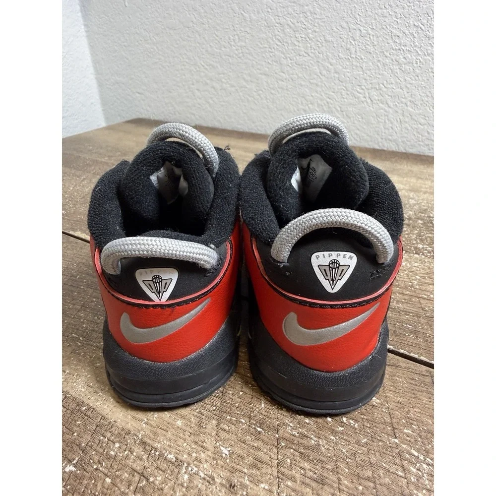 Nike Air More Uptempo DM0020-001 Black Red Toddler Kids Sneakers Shoes Size 8C